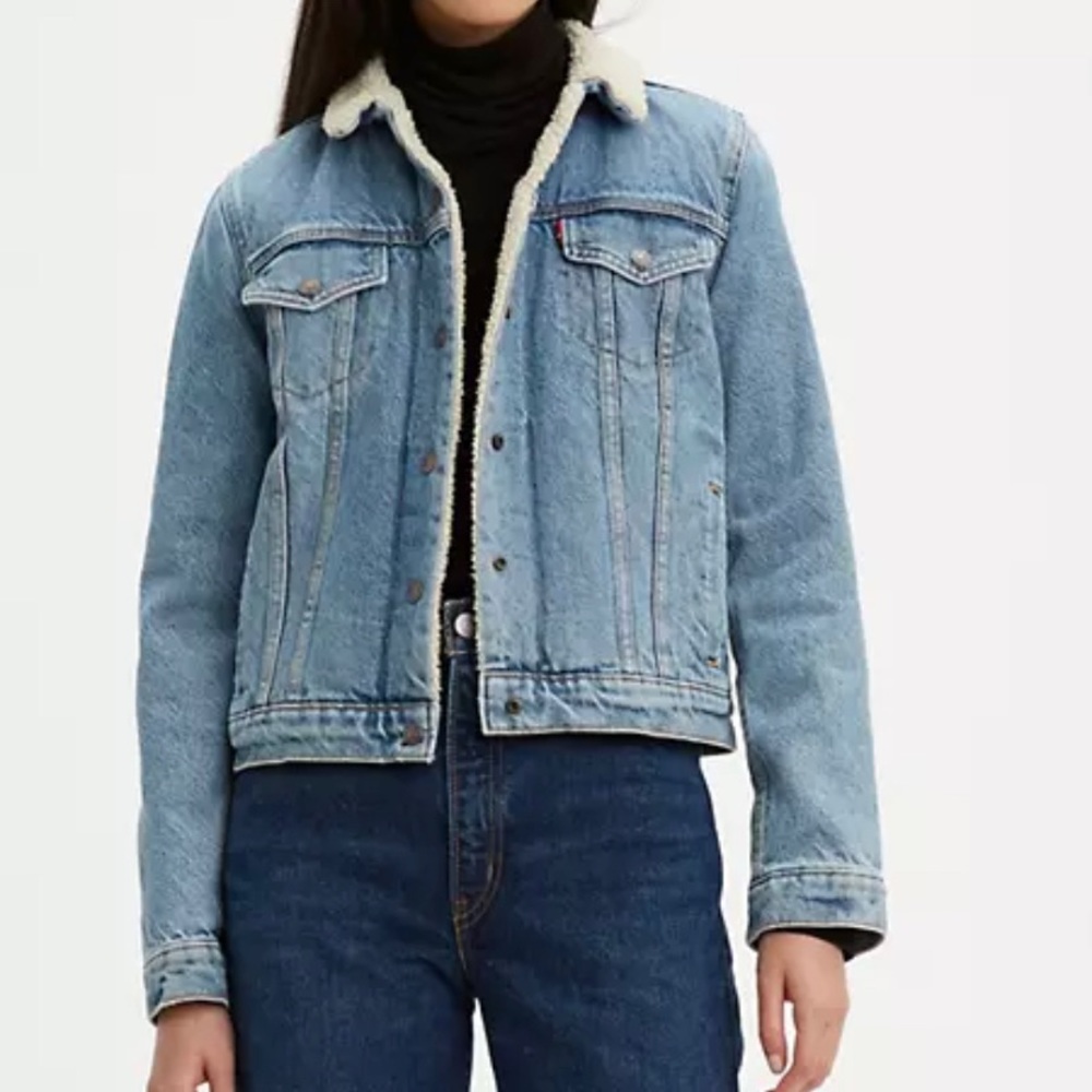 Levi - Jean Sherpa Lined Jacket - Size L